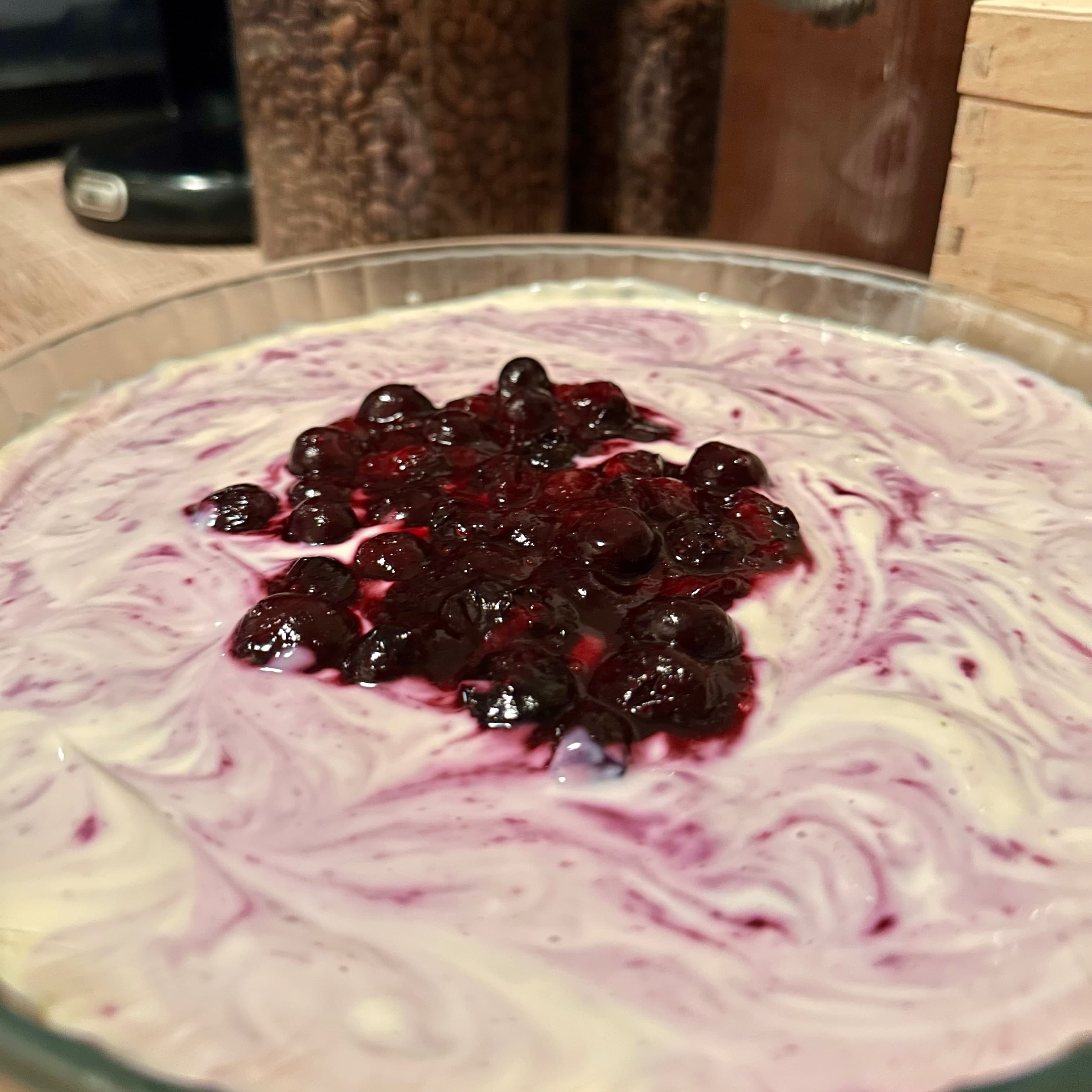 Romige pistache & blauwe bessen Iftar dessert