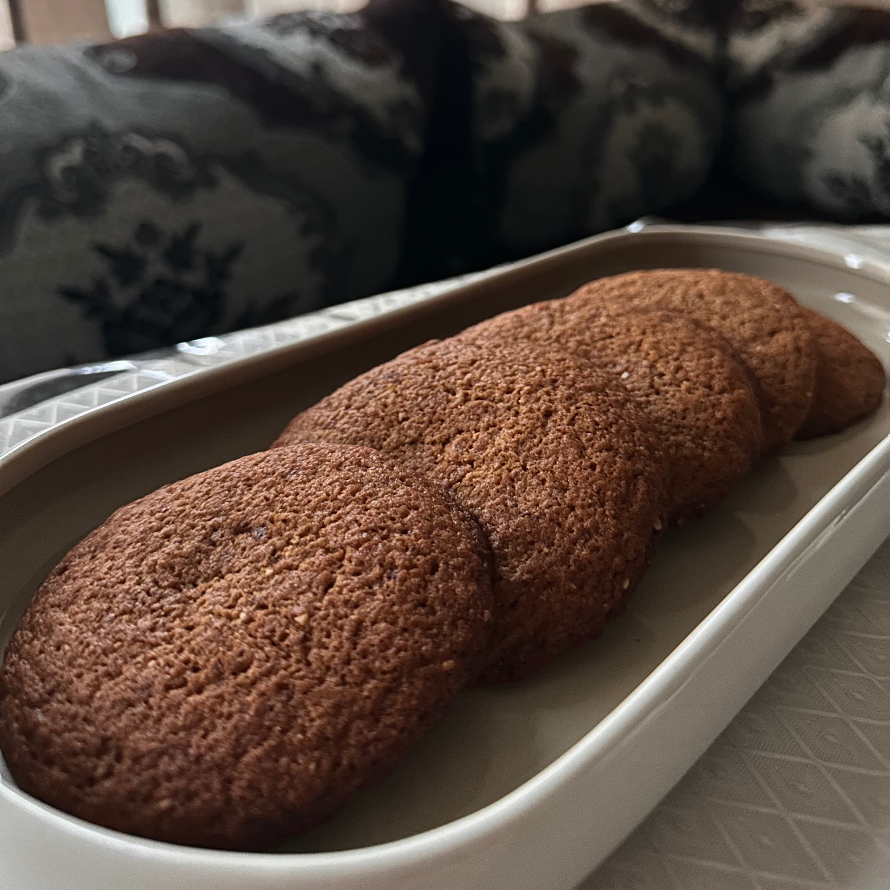 Soft peanut butter cookies with chocolate & sesame