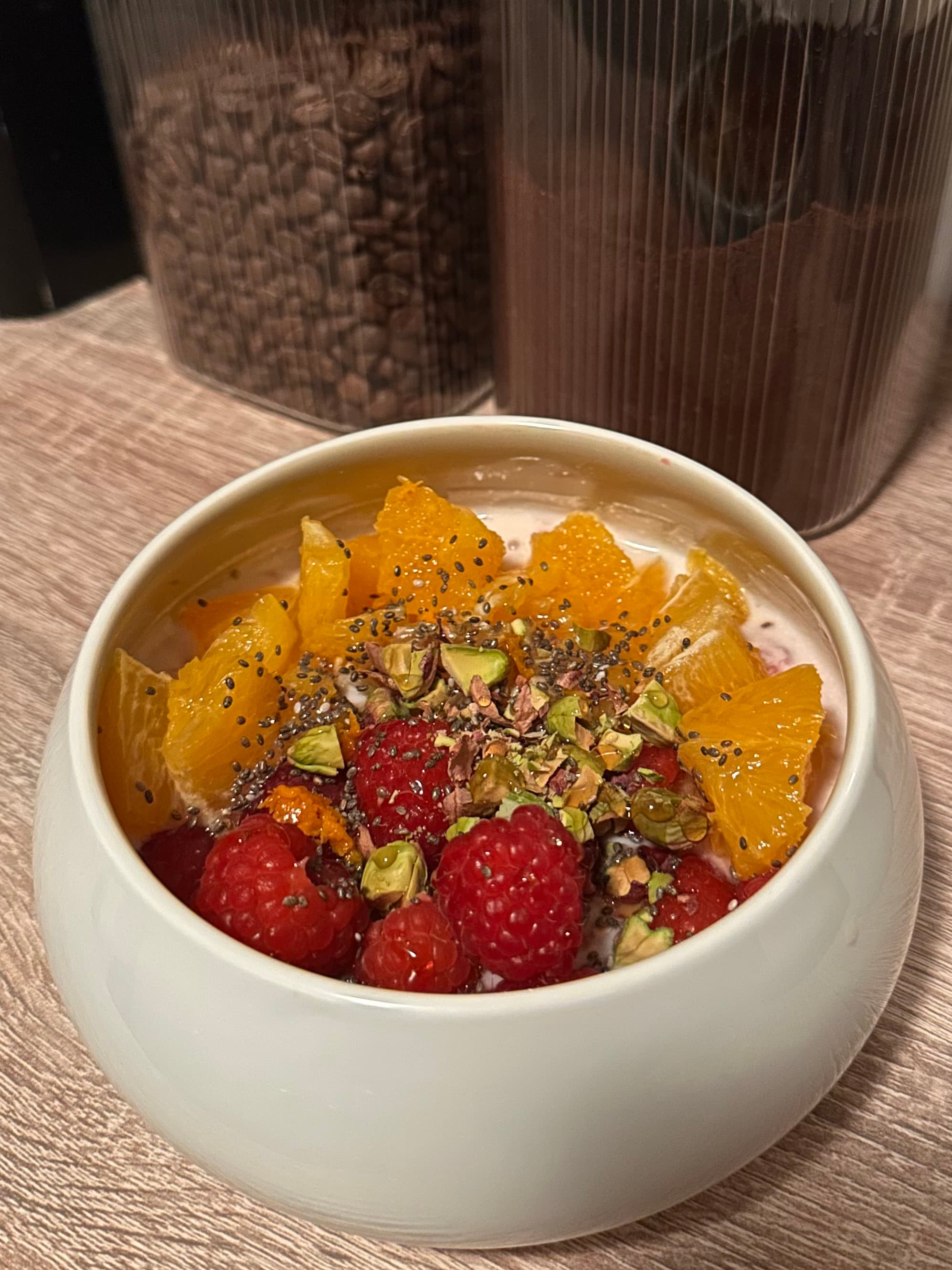 Frambozen sinaasappel sunset bowl